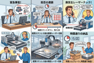納期2日前のSOS！他社で断られた0.05mm・0.1mm極薄ステンレスシムプレートの特急レーザー加工