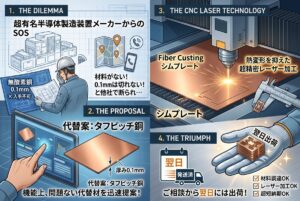 大手半導体製造装置メーカー様｜板厚0.1mm・極薄銅シムプレートのレーザー加工（ご相談の翌日に出荷！）
