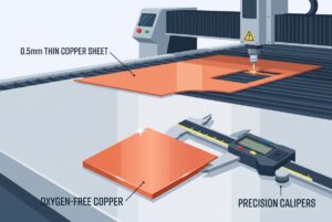 無酸素銅(C1020)板厚0.5mmの精密切断加工|材料手配から短納期対応