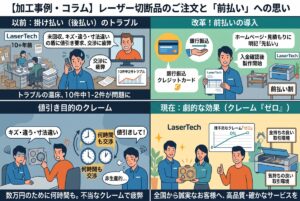 レーザー切断品のご注文と「前払い」への思い**