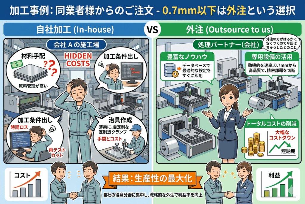 レーザー加工のプロが「外注」を選ぶ理由とは？超薄板加工のコストパフォーマンス